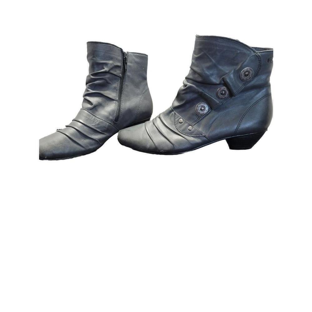 Josef Seibel Genuine Soft Leather Comfort Booties Shoes Sz 6 EUR 37 Gray